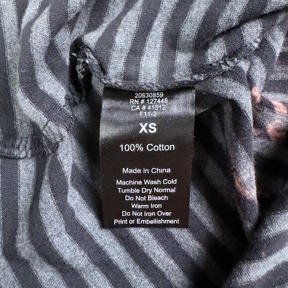 Iron Fist Sid Vicious Split V-Neck Graphic Tee XS NWT Punk Rock Striped Shirt - Picture 6 of 9